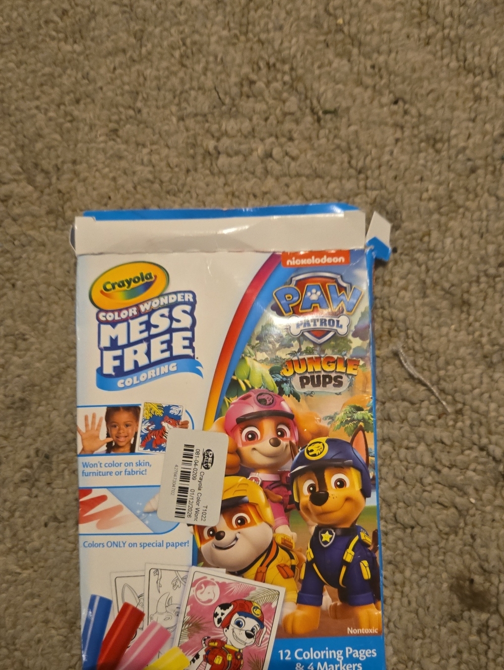 Crayola Mess-Free PAW Patrol Jungle Pups Coloring Kit - Blue, Pink, Yellow, Red